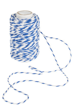 Baumwollkordel 25 m, 2 mm blau/weiß