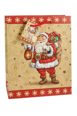 Geschenktüte 'Nikolaus mit Laterne', 18,5 x 10,5 x 23 cm