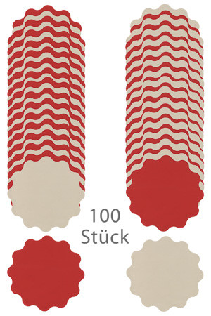 Wende-Deckchen aus Folie Ø 170 mm, rot/creme, 100er Pack