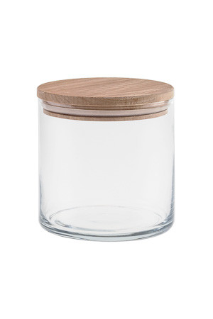 Vorratsglas 'Inga' 530 ml mit Holzdeckel (Karton, 6 Stück)