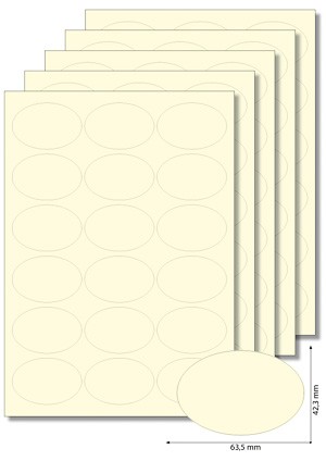 Etiketten oval 'Vanille' - 5 Blatt A4