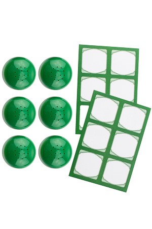 Cubi Streuerkappe 6er plus 12 Etiketten, grün