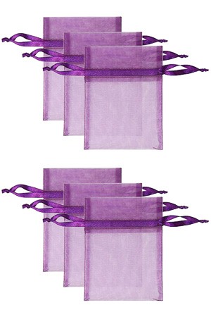Chiffonbeutel 9 x 12 cm, lila, 6 Stück (Beutel, 6 Stück)