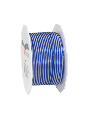 Stoffband 'Lines' 20 m, 10 mm blau-weiß