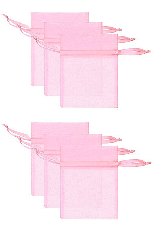 Chiffonbeutel 9 x 12 cm, rosa, 6 Stück