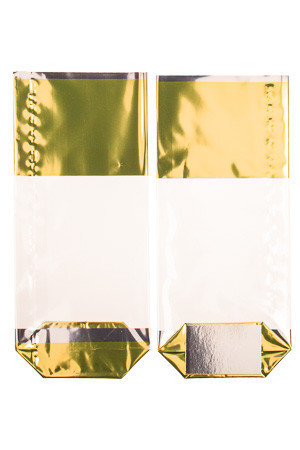 Kreuzbodenbeutel 'Uni gold', 100 x 220 mm, 1000 Stück