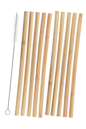 Bambus-Trinkhalme, 20 cm, Ø 8 mm, 10 Stück (Karton, 24 Stück)