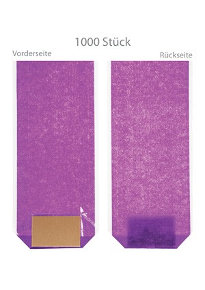 Kreuzbodenbeutel Jute-Optik violett 100 x 220 mm, 1000 Stück
