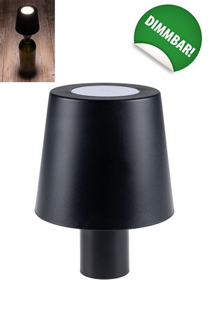 LED Flaschenlampe mit Touchfunktion und USB, schwarz