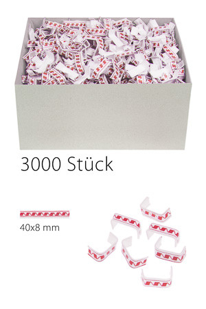 U-Clips 40 x 8 mm rot-weiß, 3000 Stück