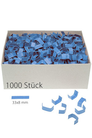 U-Clips 33 x 8 mm blau, 1000 Stück