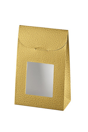 Sichtfenstertasche gold, mittel (Karton, 200 Stück)