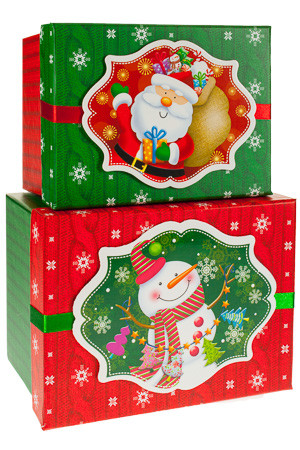 Geschenkboxen 'Schneemann' und 'Weihnachtsmann' - 2er Set