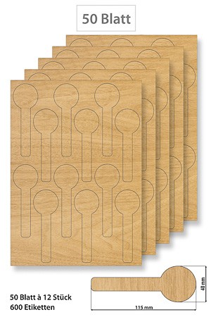 Steffis Siegeletiketten Holzdekor - 50 Blatt A4