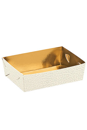 Schale 160 x 110 x 35 mm gold/weiß (Karton, 200 Stück)