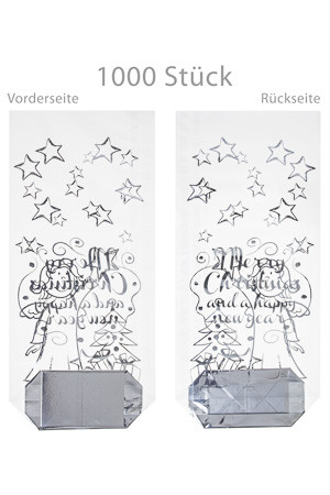 Kreuzbodenbeutel 'Weihnachtsengel' 120 x 275 mm, 1000 Stück