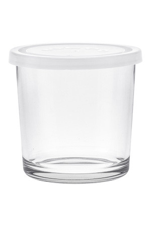 Servierglas 'Igloo' 400 ml mit Deckel, weiß (Karton, 24 Stück)
