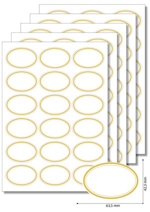Etiketten oval 'Goldener Rahmen' - 50 Blatt A4