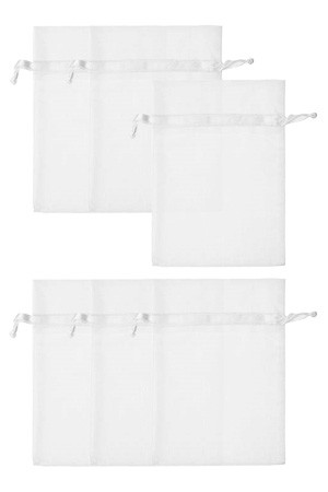 Chiffonbeutel 12 x 17 cm, weiß, 6 Stück (Beutel, 6 Stück)