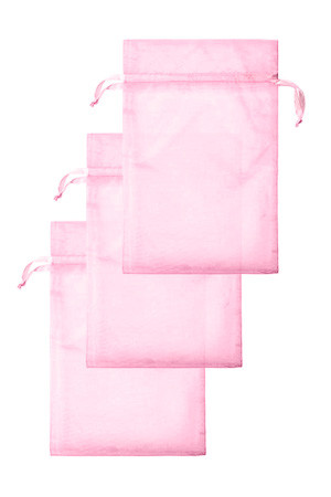 Chiffonbeutel 15 x 24 cm, rosa, 3 Stück