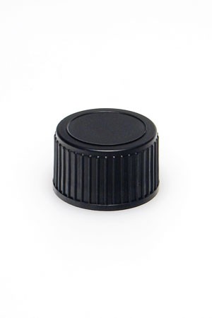 PP 28 schwarz Kunststoff mit Dichteinlage (Beutel, 100 Stück)