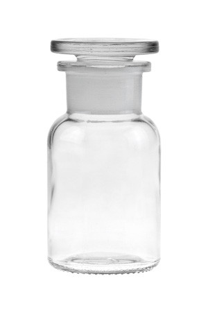 Apothekerflasche mit Glasstopfen 100 ml weiß (Karton, 12 Stück)