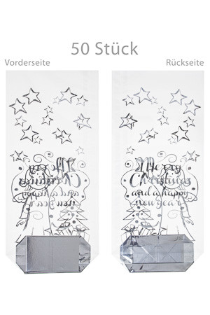 Kreuzbodenbeutel 'Weihnachtsengel' 120 x 275 mm, 50 Stück