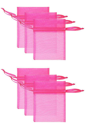 Chiffonbeutel 9 x 12 cm, pink, 6 Stück (Beutel, 6 Stück)