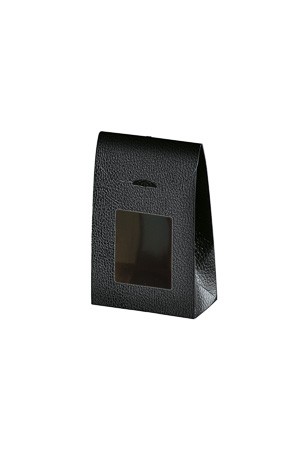 Sichtfenstertasche schwarz, klein (Karton, 200 Stück)