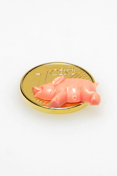 Vergoldeter Cent zum Aufkleben 'Schweinchen'