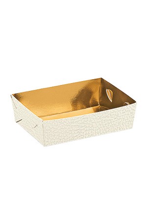 Schale 130 x 90 x 35 mm gold/weiß (Karton, 200 Stück)