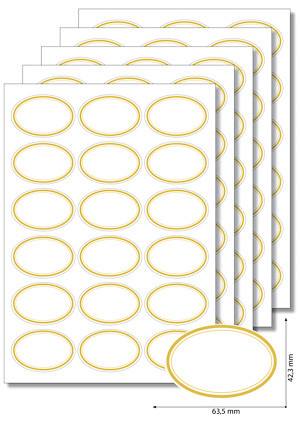 Etiketten oval 'Goldener Rahmen' - 50 Blatt A4