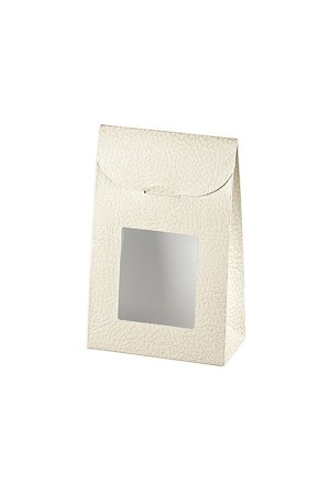 Sichtfenstertasche weiß, klein (Karton, 200 Stück)