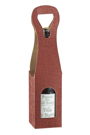 Weinflaschenkarton 1er mit Fenster bordeaux (Karton, 100 Stück)