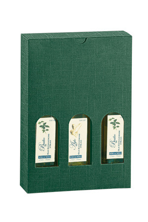 Flaschenkarton 3er 170 x 55 x 240 mm grün