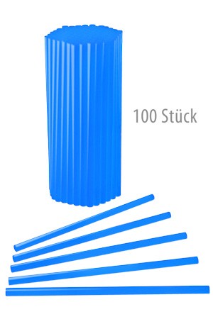 Trinkhalm wiederverwendbar 19 cm, Ø 7,7 mm blau, 100 Stück